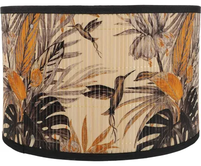 Obrázok produktu pre Omgoods – Drevený pletený tienidlo – Vintage doplnky – 30 cm – Bambus a železo – Vhodné pre stojaciu lampu – Viacfarebné
