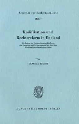 Produktbild von Kodifikation und Rechtsreform in England.