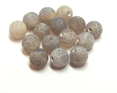 Achat-Edelsteinkugeln 10 mm, 12 Stück, Grau, Rund