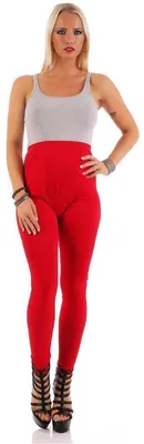 Produktbild von MAMA Umstands Leggings Baumwolle mit Taschen; Rot 2XL