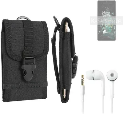 Produktbild von K-S-Trade Holster Schutz Hülle kompatibel mit OnePlus 10T Gürteltasche Handy Hülle Tasche outdoor Seitentasche schwarz 1x + Kopfhörer
