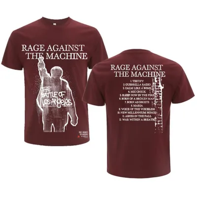 Produktbild von Rage Against The Machine BOLA Album Cover (Back Print) Maroon Red L T-Shirt