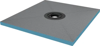 Produktbild von doporro Duschelement Befliesbar mit Gefälle 90x100x4cm in Beton Grau Duschboard Zuschneidbar mit Ablaufrinne waagerechter Ablauf XPS