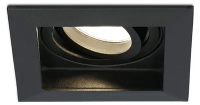 Image de HOFTRONIC - Spot LED encastrable carré 4W 345lm 2700K GU10 Noir inclinable dimmable