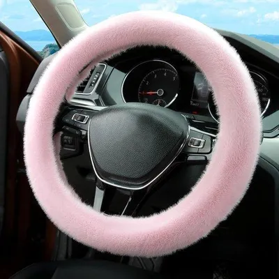 Produktbild von Lenkradbezug Kunstfell Rosa 37-39 cm