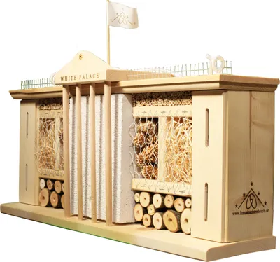Produktbild von Insektenhotel Bausatz "Weißer Palast" für Wildbienen und weitere Insekten, 58 x 12 x 30 cm, Kiefer