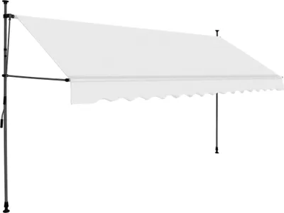 Image de vidaXL Store rétractable manuel avec LED 400 cm Crème