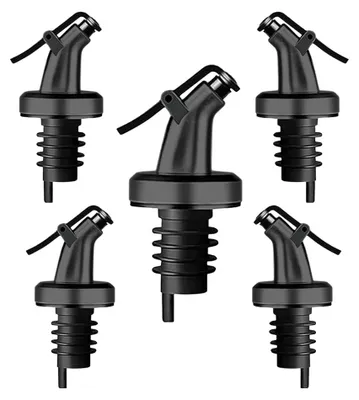 Produktbild von LAYBA Flaschenausgießer Kunststoff Schwarz, 5er-Set