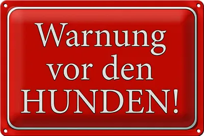 Produktbild von Blechschild Hinweis 18x12cm Warnung vor den Hunden