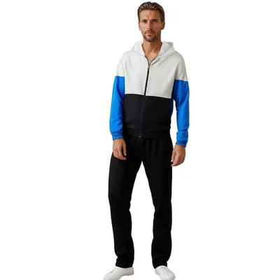 Produktbild von Herbold Sportswear Hooded Jogginganzug mit Kapuze Gr.M blau-creme