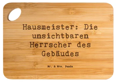 Produktbild von Mr. & Mrs. Panda Küchenbrett Spruch Hausmeister Macht - Transparent - Geschenk, Hausmeisterhumor, Schneidebrett, Hausmeisterstolz, Berufe, Holzbrett, snackbrett, Beruf