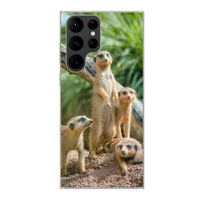 Produktbild von MuchoWow® Handyhülle Schutzhülle Hülle für Samsung Galaxy S22 Ultra Erdmännchen - Familie - Tiere Silikon Softcase Handy Hülle - Abbildung