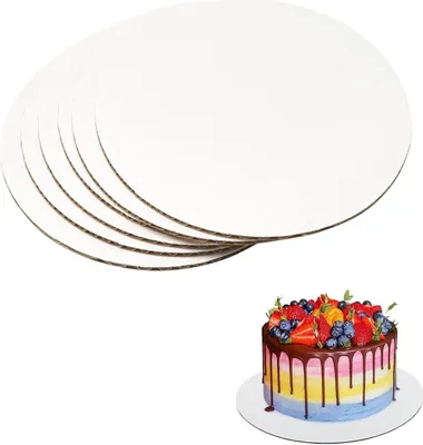 Produktbild von Tortenunterlage Rund 30cm, 5 Stück Cake Board Weiß, Premium Tortenplatte Pappe für Kuchen und Torten