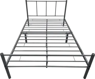 Produktbild von Metallbett 120 x 200cm Dunkelgrau Bettrahmen Jugendbett Stahlrahmen Einzelbett Bettgestell [en.casa]