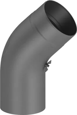 Produktbild von Ø 150 mm Ofenrohr Bogen 45° gezogen - mit Tür - gussgrau