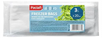 Produktbild von PACLAN Gefrierbeutel, Beutel zum Einfrieren von Lebensmitteln, 3 Liter, 20 Stück