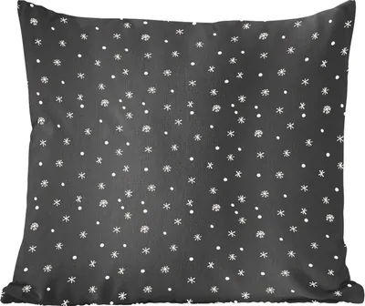 Produktbild von MuchoWow® Zierkissen Sofakissen Wohnzimmer Dekokissen 45x45 cm Schneeflocke - Winter - Muster - Schlafpolster - Polster für das Sofa