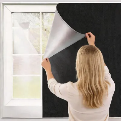 Verdunkelungsrollo ohne Bohren, 200x145 cm, zuschneidbar, Hitzeschutz
