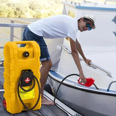 Imagen del producto de Depósito de combustible - Bidón de gasolina - Tanque de gasolina - Depósito de combustible móvil - Contenedor de combustible - Capacidad: 56,78 litros