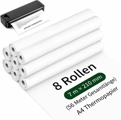 Obrázok produktu pre Termopapier 8 rolí, A4, 210 x 30 mm, 7 m, pre prenosné tlačiarne