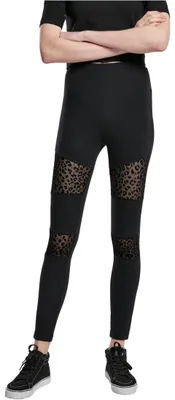 Immagine prodotto di Dámské leginy Urban Classics Donna Laces Inset Leggings nero - 5XL