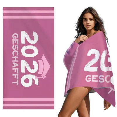 Zdjęcie produktu dla Ręcznik plażowy z mikrofibry, 80 x 160 cm, w kolorze różowym, idealny na plażę i basen