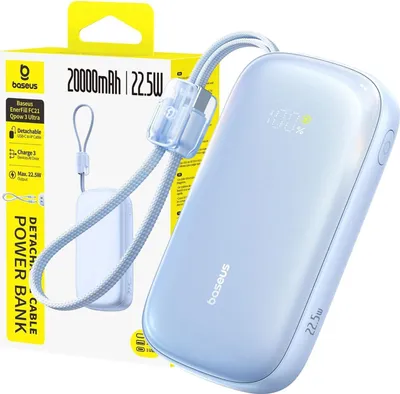 Image de BASEUS Powerbank 20000mAh 22.5W USB-C USB-A incl. câble Lightning 2-en-1 USB-C