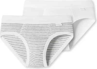 Produktbild von SCHIESSER Jungen 2-Pack Sportslips - weiß/grau - Größe 92