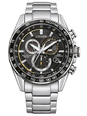 A close-up studio shot of a men's wristwatch.