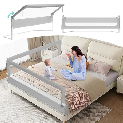 Immagine prodotto di Barriera per letto - Protezione anticaduta - 150, 180 o 200 cm - Altezza regolabile da 72 a 86 cm - Pieghevole