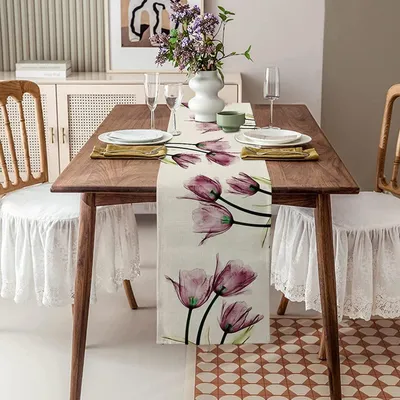Produktbild von Tischläufer, 180 cm lang; geeignet für die Dekoration von Zuhause, Küche, Esszimmer, Partys, Baby-Duschen, Hochzeiten und Brautpartys; Maße: 33 x 180 cm.