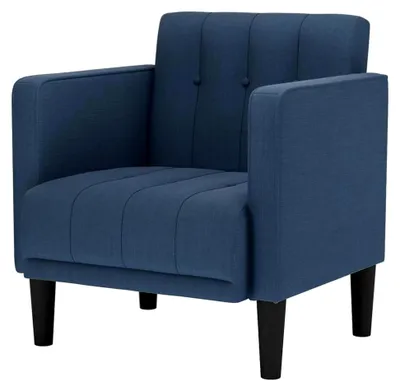 Produktbild von Sessel mit Armlehnen Blau 53 cm Stoff, Fernsehsessel, Relaxsessel, Einzelsofa, Loungesessel, Wohnzimmer Sessel