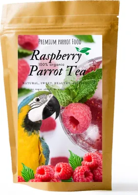 Immagine prodotto di Tè biologico al lampone per pappagalli 100 g per uccelli sani - Delizia al lampone per pappagalli