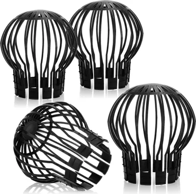 Produktbild von com-four® 4x Dachrinnenschutz für Fallrohre, Fallrohrschutz für Laub, Blätter, Äste - perfekt als Blättersieb, Laubsieb für den Laubfang - ca. Ø 13,2 x 14,5 cm