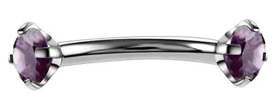 Zdjęcie produktu dla Kolczyk piercing biały cyrkonia stal chirurgiczna 1 2 mm 16 g brwi