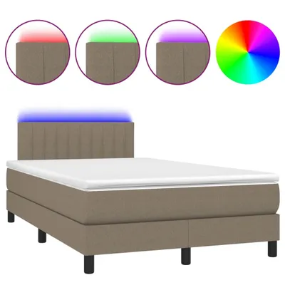 Produktbild von Boxspringbett mit Matratze & LED Taupe 120x190 cm Stoff