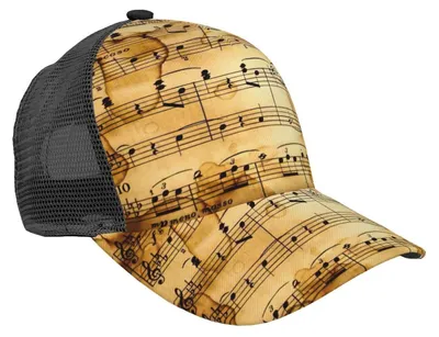 Produktbild von Baseballkappe mit Notenprint – Schwarz