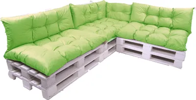 Produktbild von Palettenkissen 7er-set | sitzkissen 120x60 + rückenkissen 120x40cm | palettenkissen auflagen | paletten kissen | palettenkissen set outdoor Limette