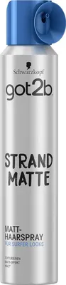 A silver spray can with a blue cap and nozzle, featuring branding and product information.