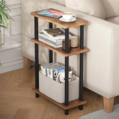 Productafbeelding van Smalle Houten Bijzettafel met 3 Niveaus