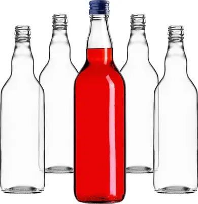 Image de Bouteille en verre KADAX 700 ml avec bouchon bleu marine, 5 pièces.