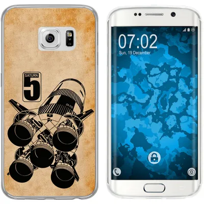 Produktbild von PhoneNatic Case kompatibel mit Samsung Galaxy S6 Edge Silikon-Hülle Space Moon Rocket M3