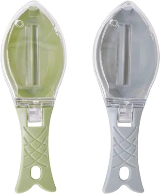 Produktbild von Fischentschupper Fish Scaler Kunststoff Fischschuppen Entferner Fischschuppen Schaber mit Schuppenauffangschale Manuelle Küchen Werkzeug für Fisch Reiniger für Scraping Fischschuppen - 2 Stück