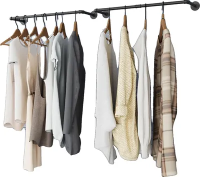 Obrázek produktu pro Věšák na oblečení, nástěnný design, industriální styl, černý