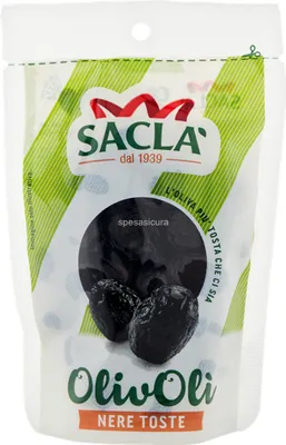 Zdjęcie produktu dla Oliwki czarne z pestką, częściowo suszone 100g - Sacla