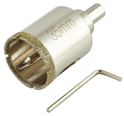 Obrázok produktu pre Diamantový vrták 1 3/8", stredový vrták, 1-1/2 palca hĺbka rezu, pre dlaždice, mramor, žula, keramika