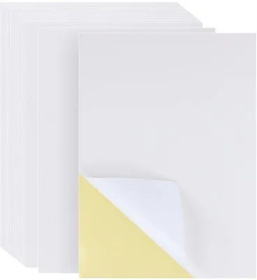 Produktbild von Klebeetiketten A4 - Selbstklebende Drucketiketten - Für Inkjet/Laserdrucker - Einfach abzupellen - Weiß - Kraftpapier - 500 Blatt