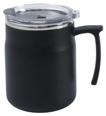 Produktbild von Edelstahlbecher, isolierte Wasserflasche, Teetasse mit Deckel,500ml,Black