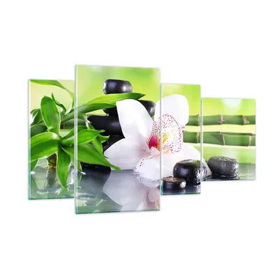 Produktbild von Bilder auf glas - blume orchidee - 120x70cm - Glasbilder - Wandbilder - Kunstdruck - zum Aufhängen bereit - Wanddekoration aus Glas - Glas Bilder - Wandbild auf Glas - 4 Teile - GDL120x70-3659