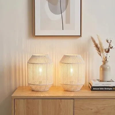 Zdjęcie produktu dla Lampa stołowa tkana bezprzewodowa LED na baterie prezent 2 szt.